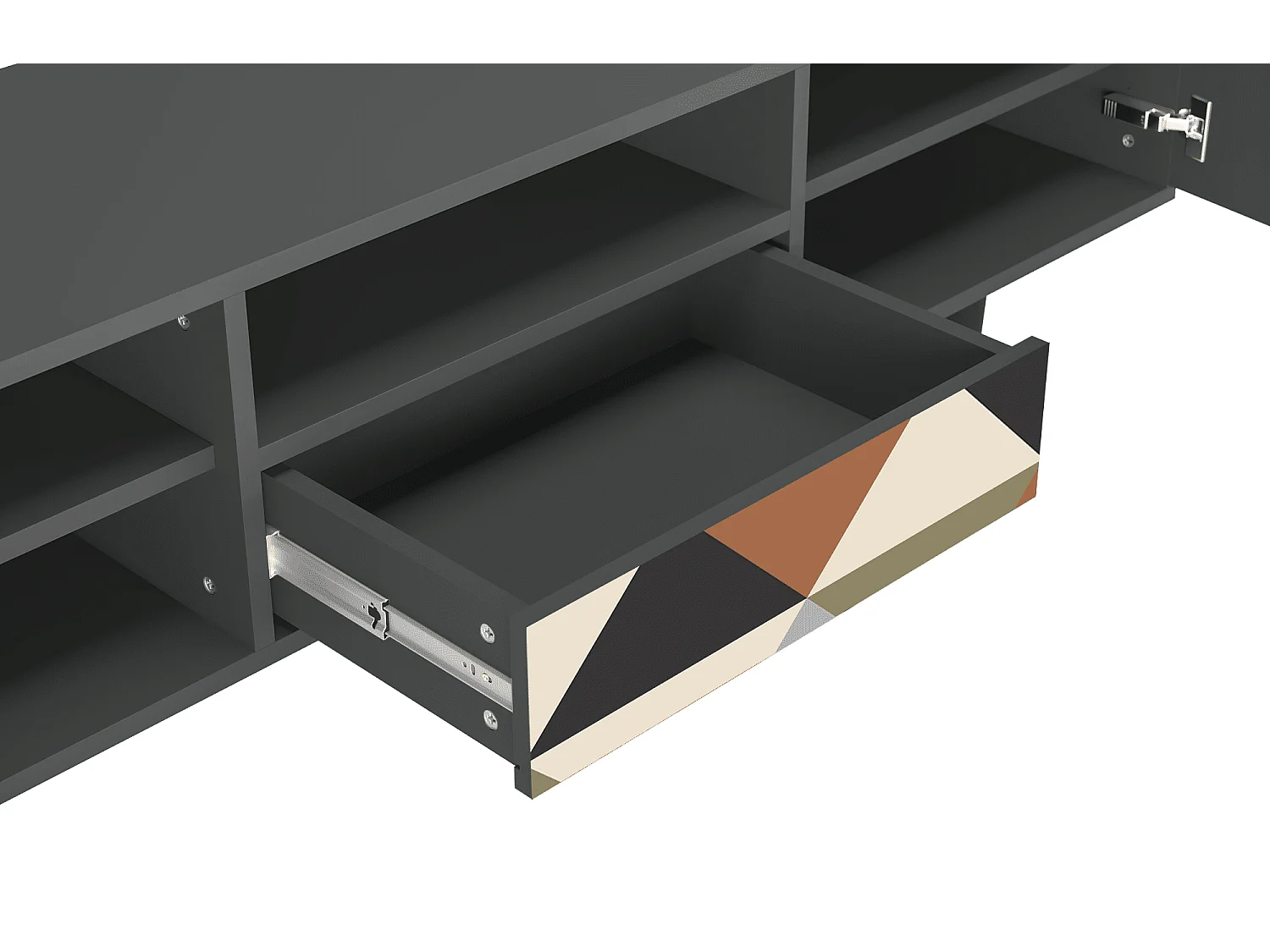 Meuble TV - 170х59х41 cm - T6 - Royal Triangles, Anthracite