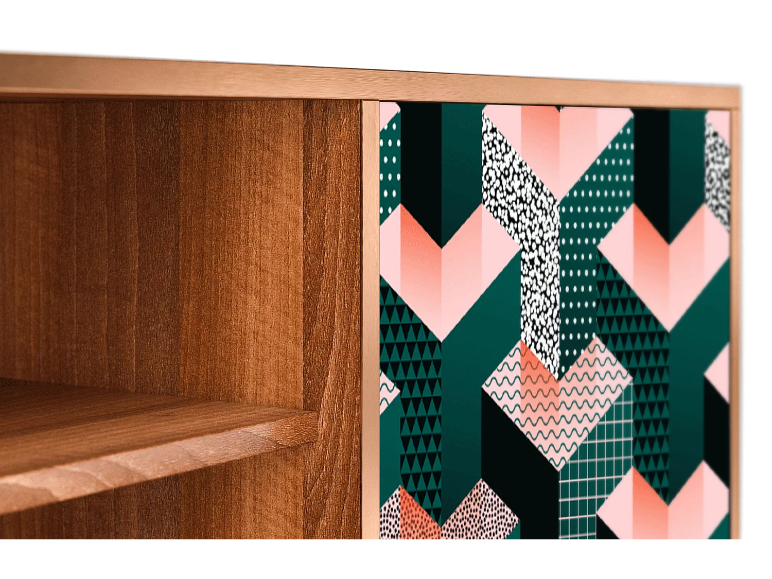 Meuble TV - 170х69х48 cm - T2 - Geometric Madness, Noyer