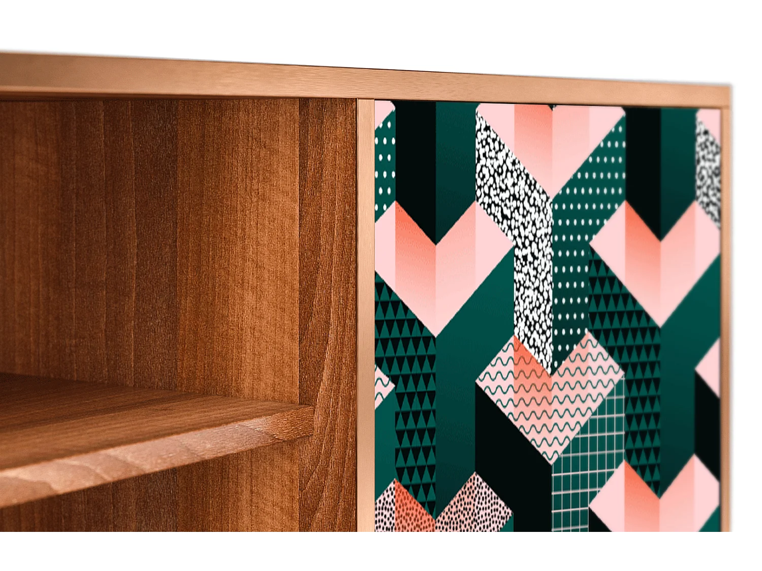 Meuble TV - 170х69х48 cm - T2 - Geometric Madness, Noyer