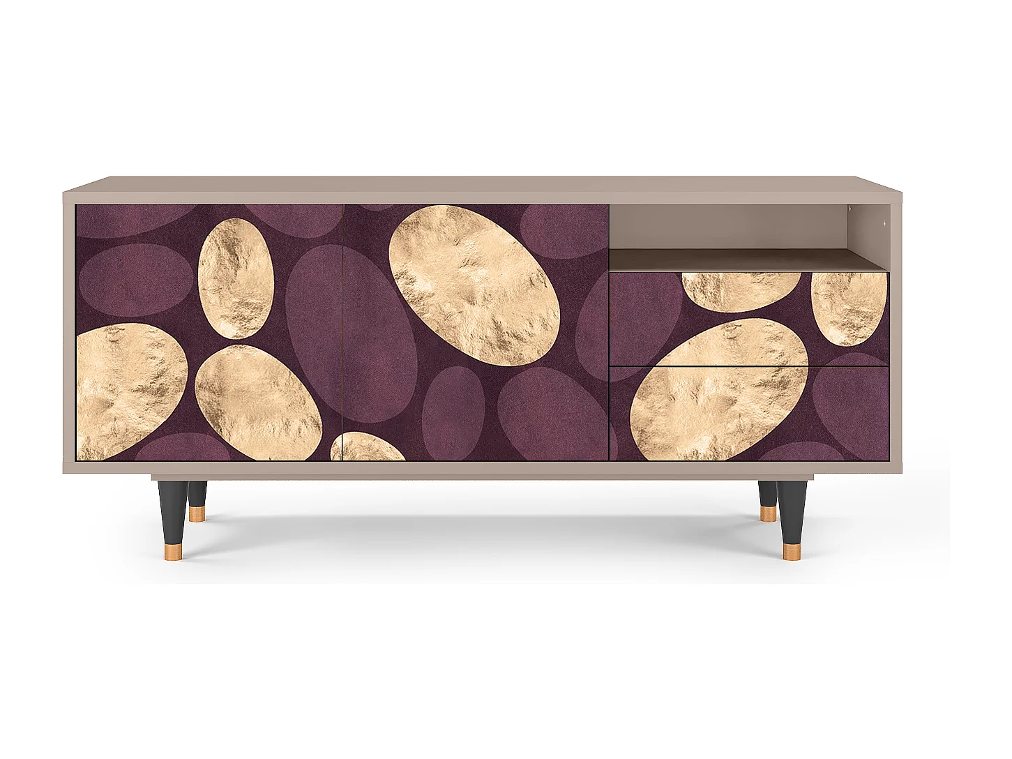 Mueble de TV - 125х56х41 cm - T7 - Fine Wine, Latte