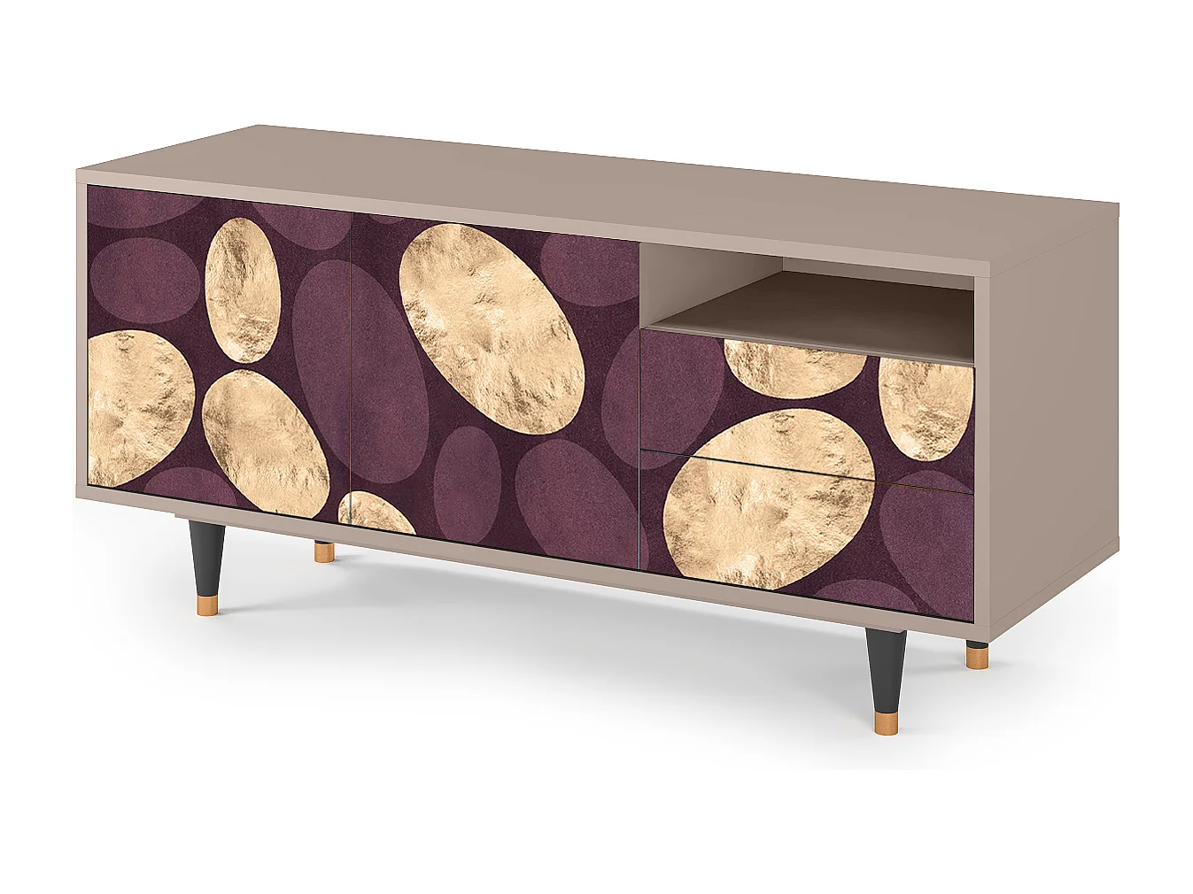 Mueble de TV - 125х56х41 cm - T7 - Fine Wine, Latte