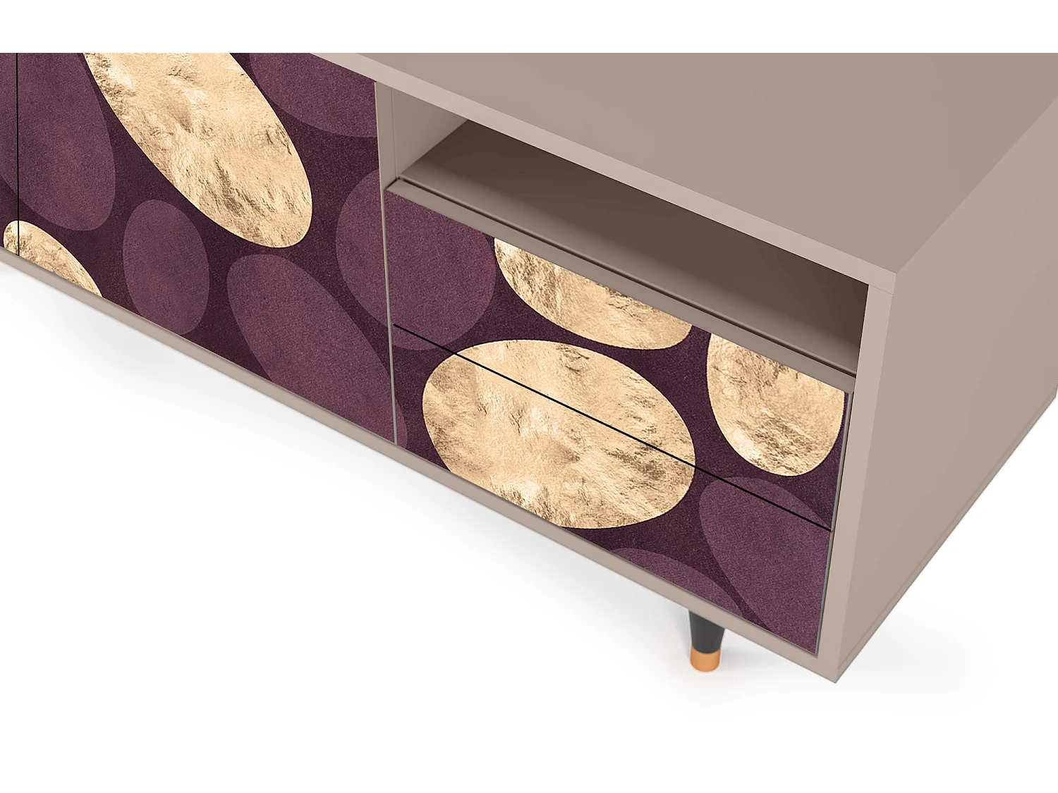 Mueble de TV - 125х56х41 cm - T7 - Fine Wine, Latte