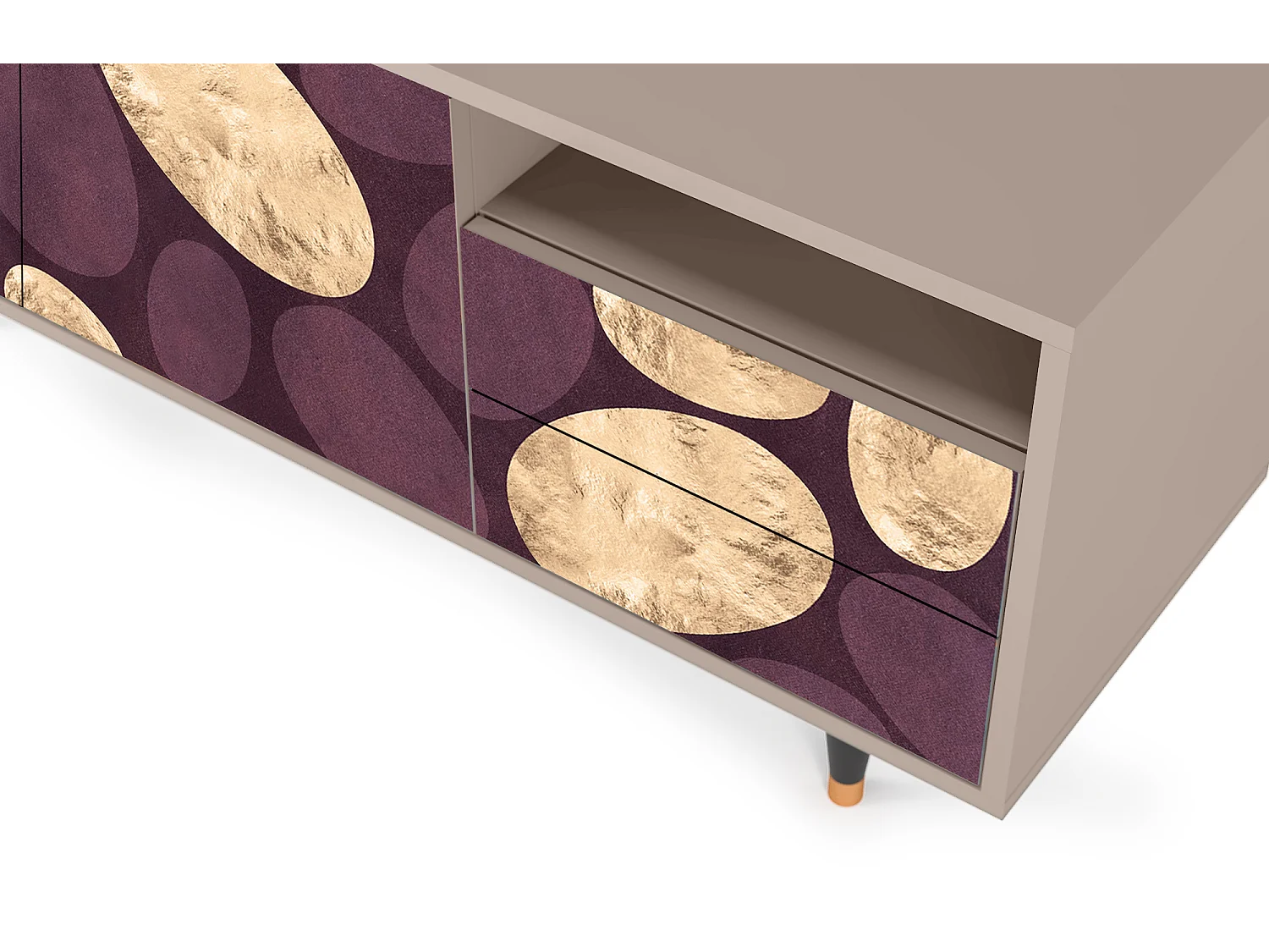 Mueble de TV - 125х56х41 cm - T7 - Fine Wine, Latte