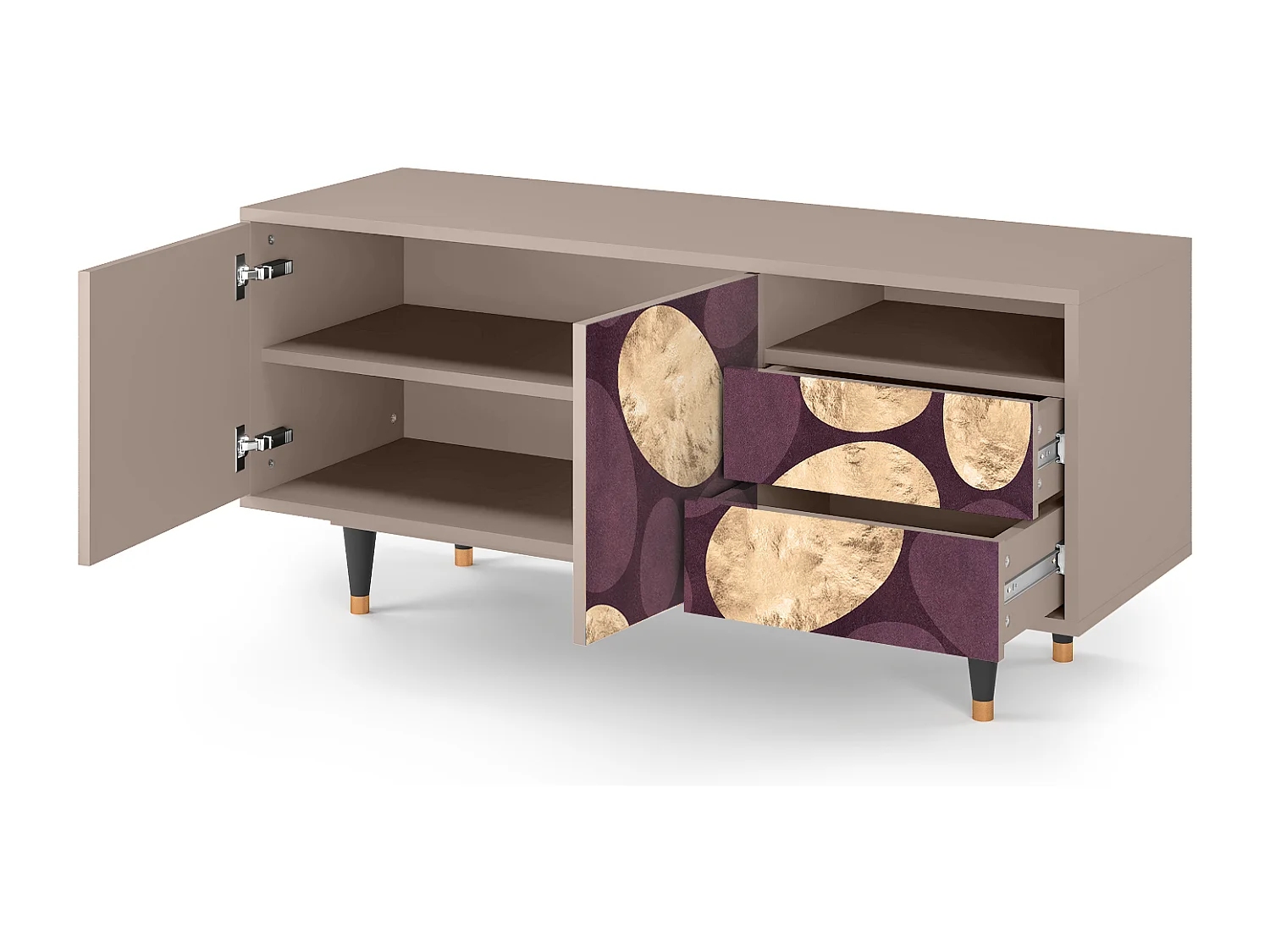 Mueble de TV - 125х56х41 cm - T7 - Fine Wine, Latte