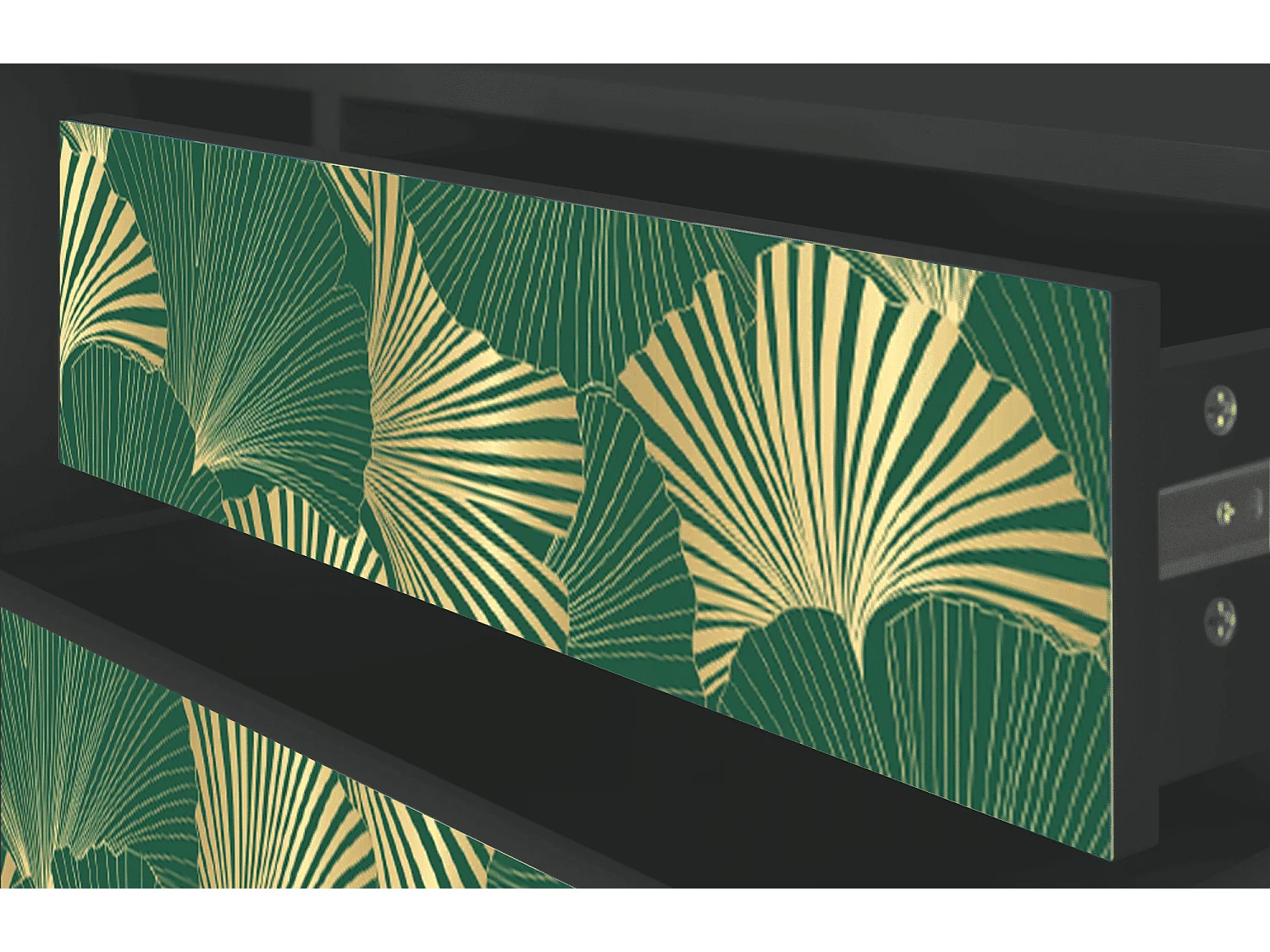 Szafka RTV - 170х59х48 cm - T4 - Gold Ginkgo, Antracyt