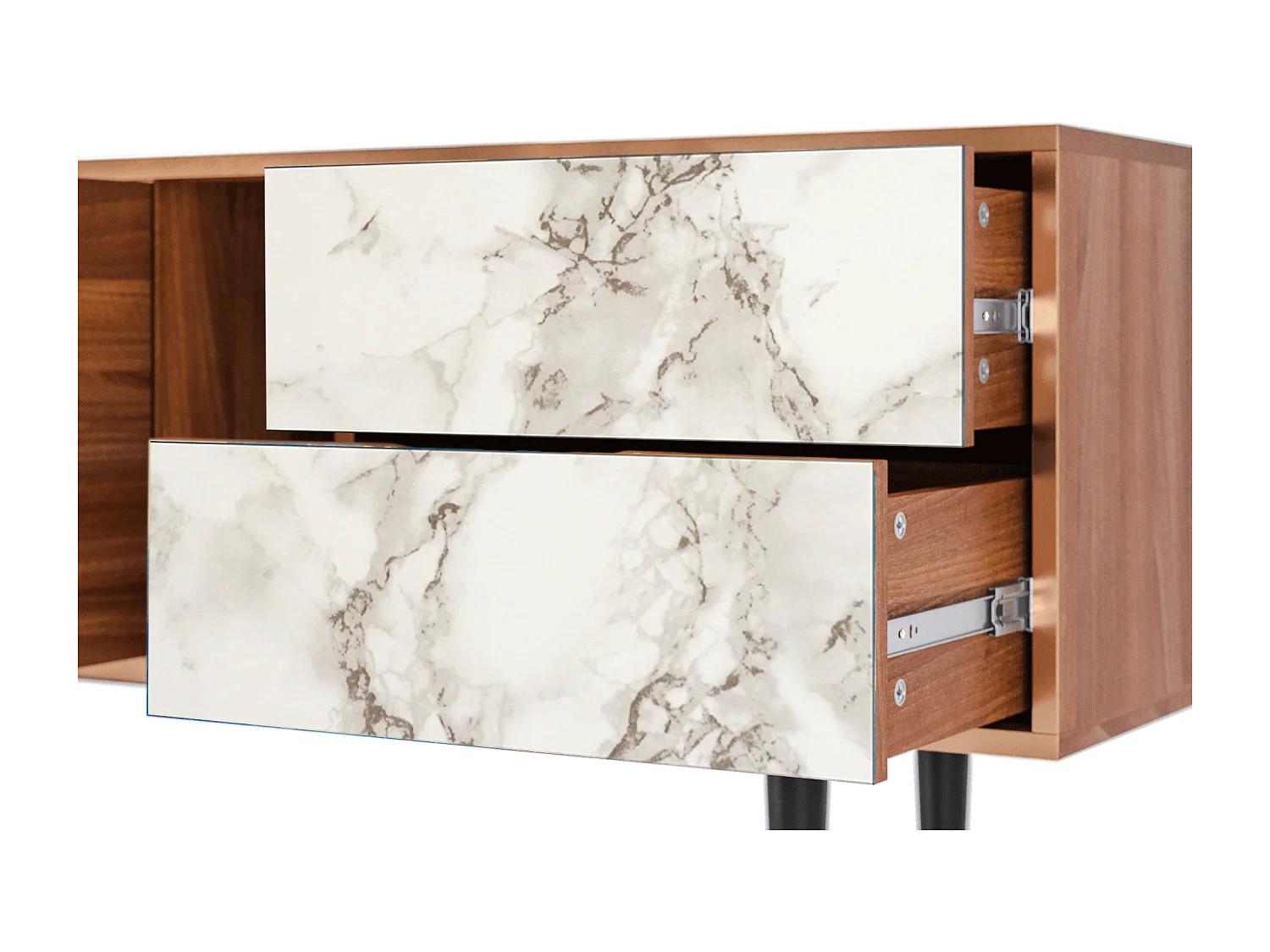 Meuble TV - 170х69х48 cm - T1 - Milk Marble, Noyer