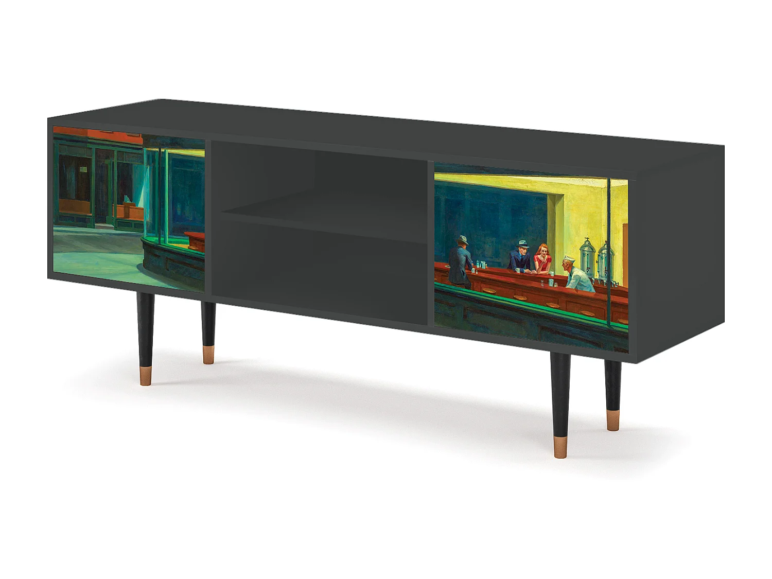 TV-Möbel - 170х69х48 cm - T2 - Nighthawks by Hopper, Anthrazit