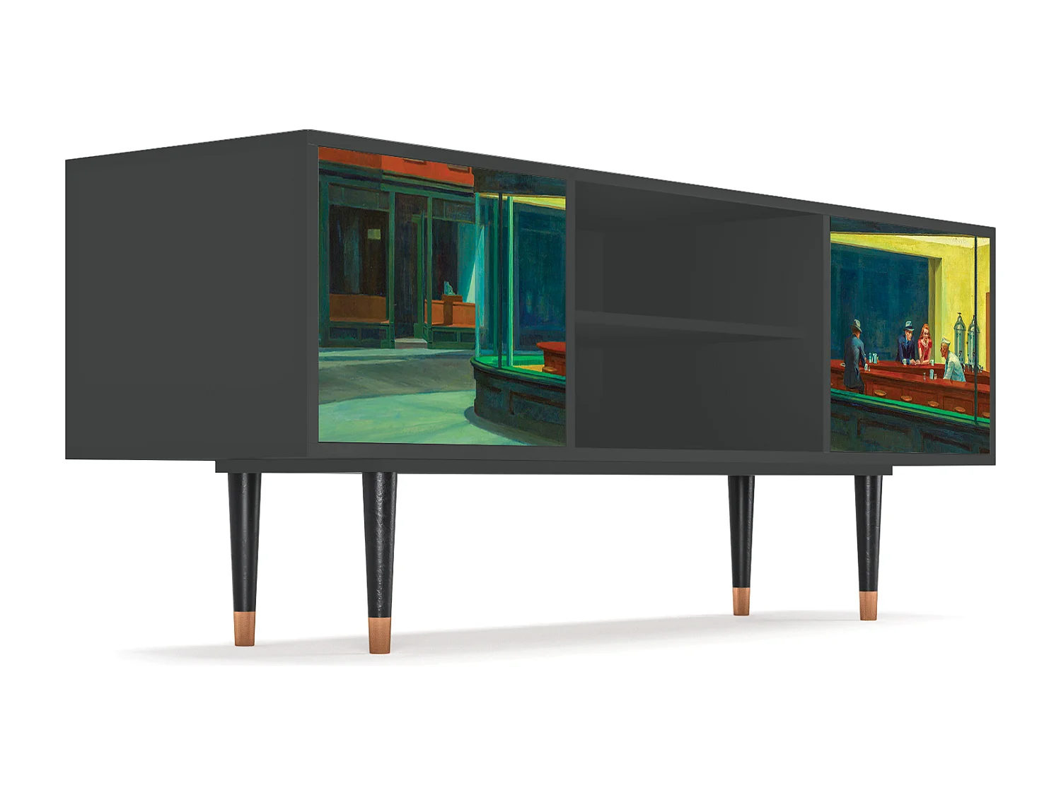 TV-Möbel - 170х69х48 cm - T2 - Nighthawks by Hopper, Anthrazit