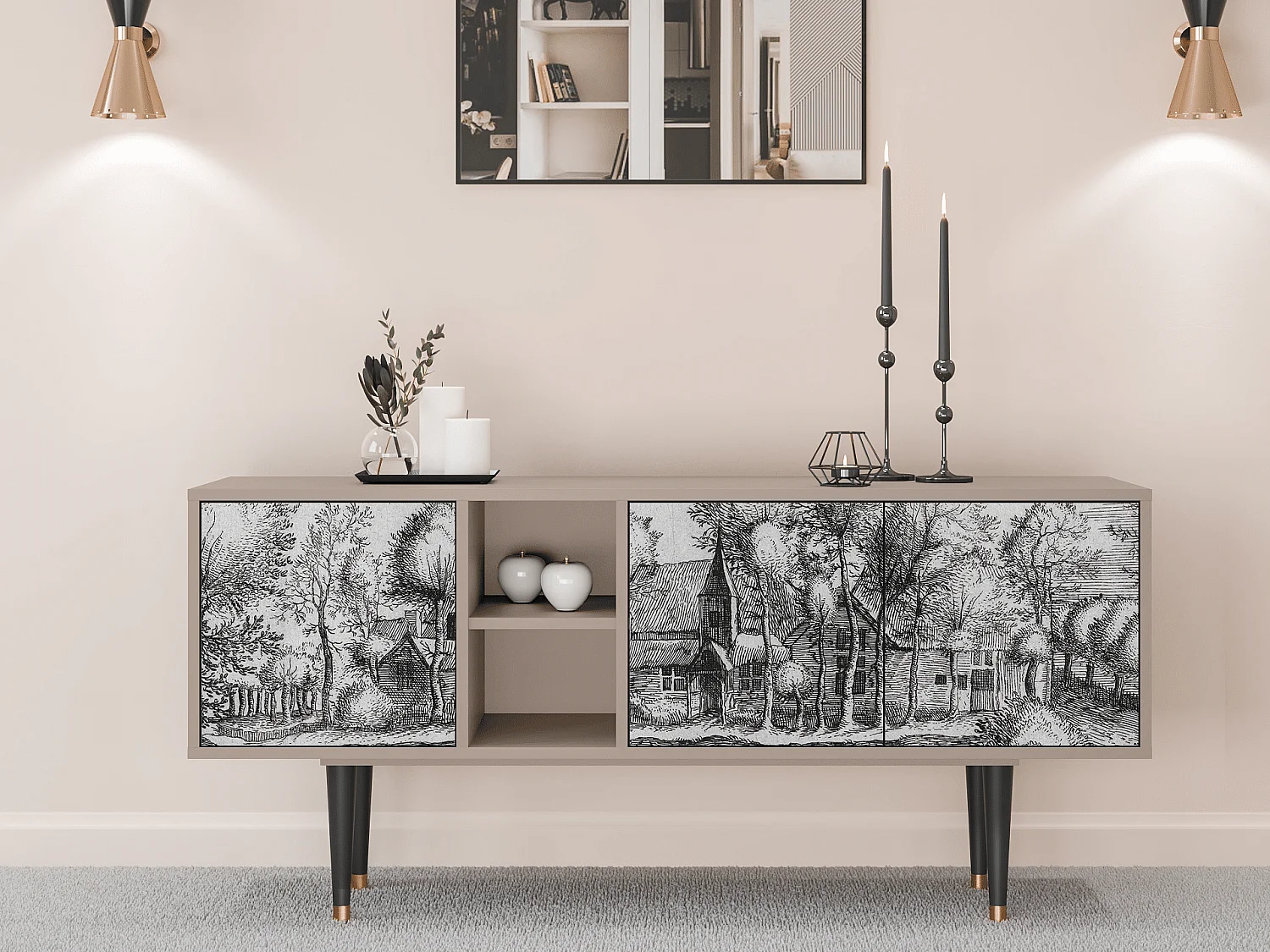 Mobile TV - 150х69х41 cm - T5 - A Pond, Latte