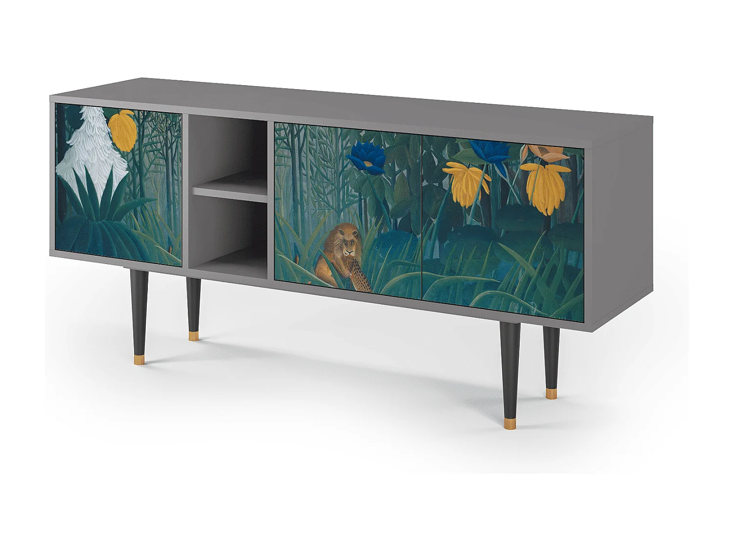 Meuble TV - 150х69х41 cm - T5 - The Repast of the Lion, Gris