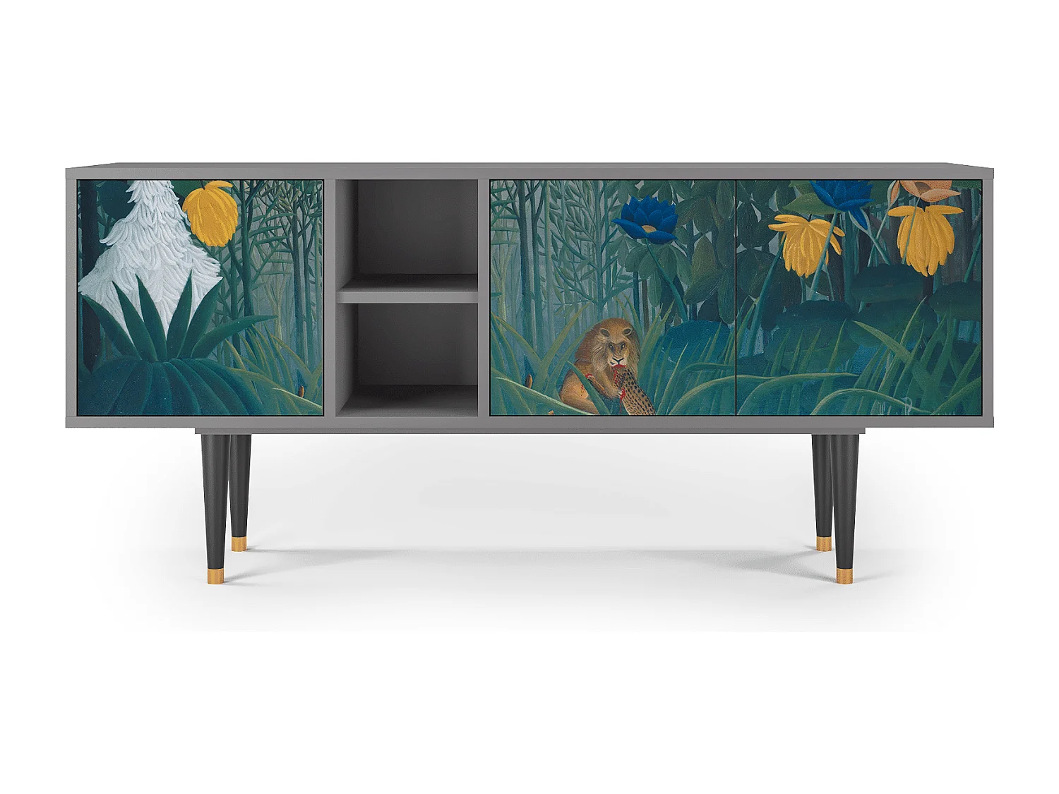 Meuble TV - 150х69х41 cm - T5 - The Repast of the Lion, Gris