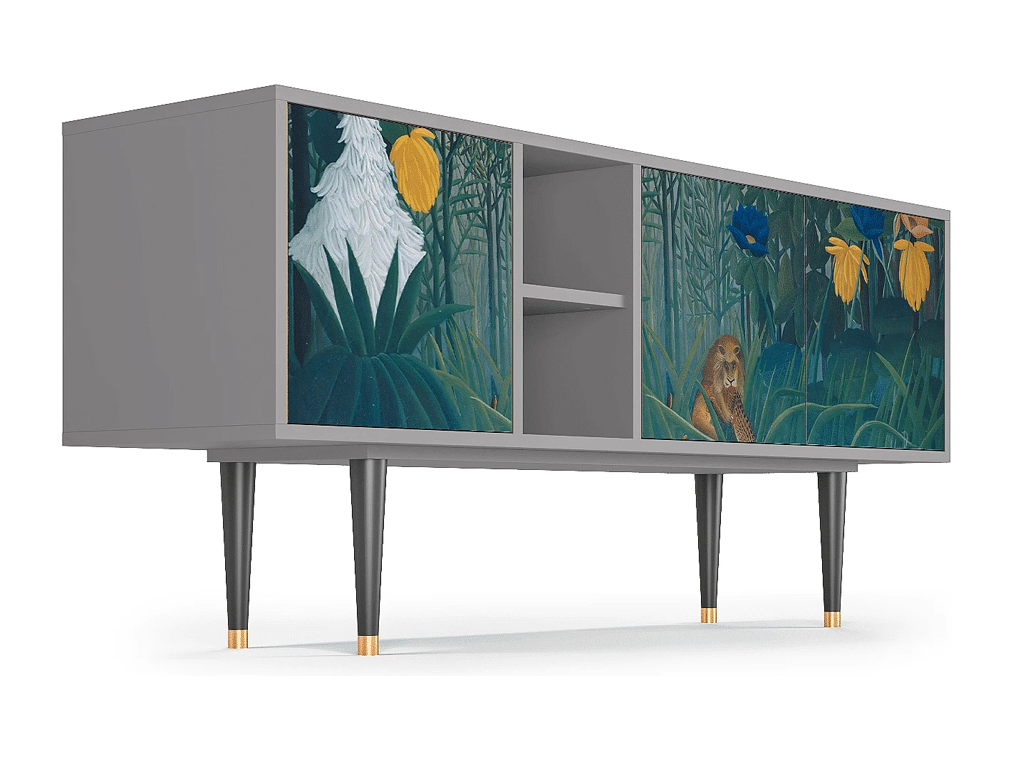 Meuble TV - 150х69х41 cm - T5 - The Repast of the Lion, Gris