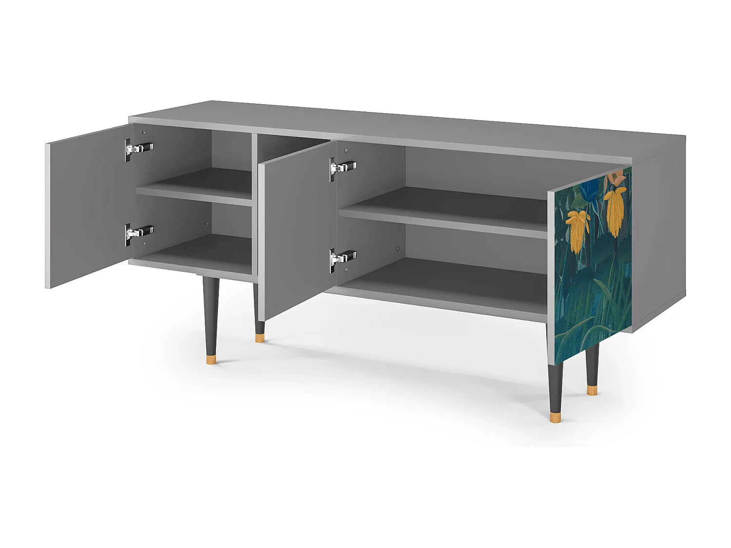 Meuble TV - 150х69х41 cm - T5 - The Repast of the Lion, Gris