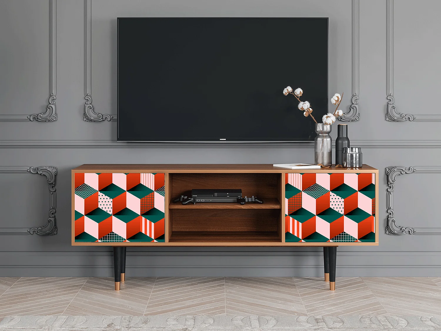 Meuble TV - 170х69х48 cm - T2 - Pepsi-Cola, Noyer