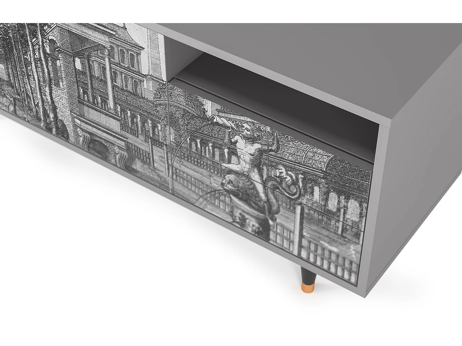 Meuble TV - 125х56х41 cm - T7 - View of the Piazza, Gris
