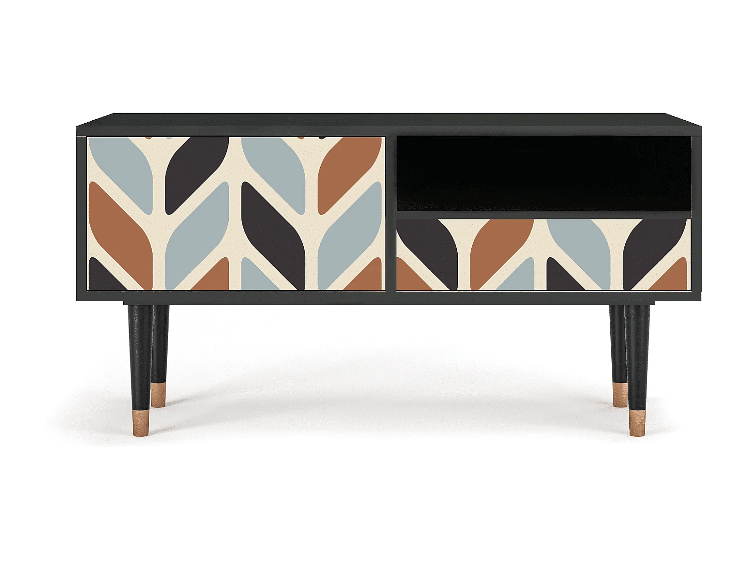 Meuble TV - 115х59х48 cm - T3 - Beige Laure, Anthracite