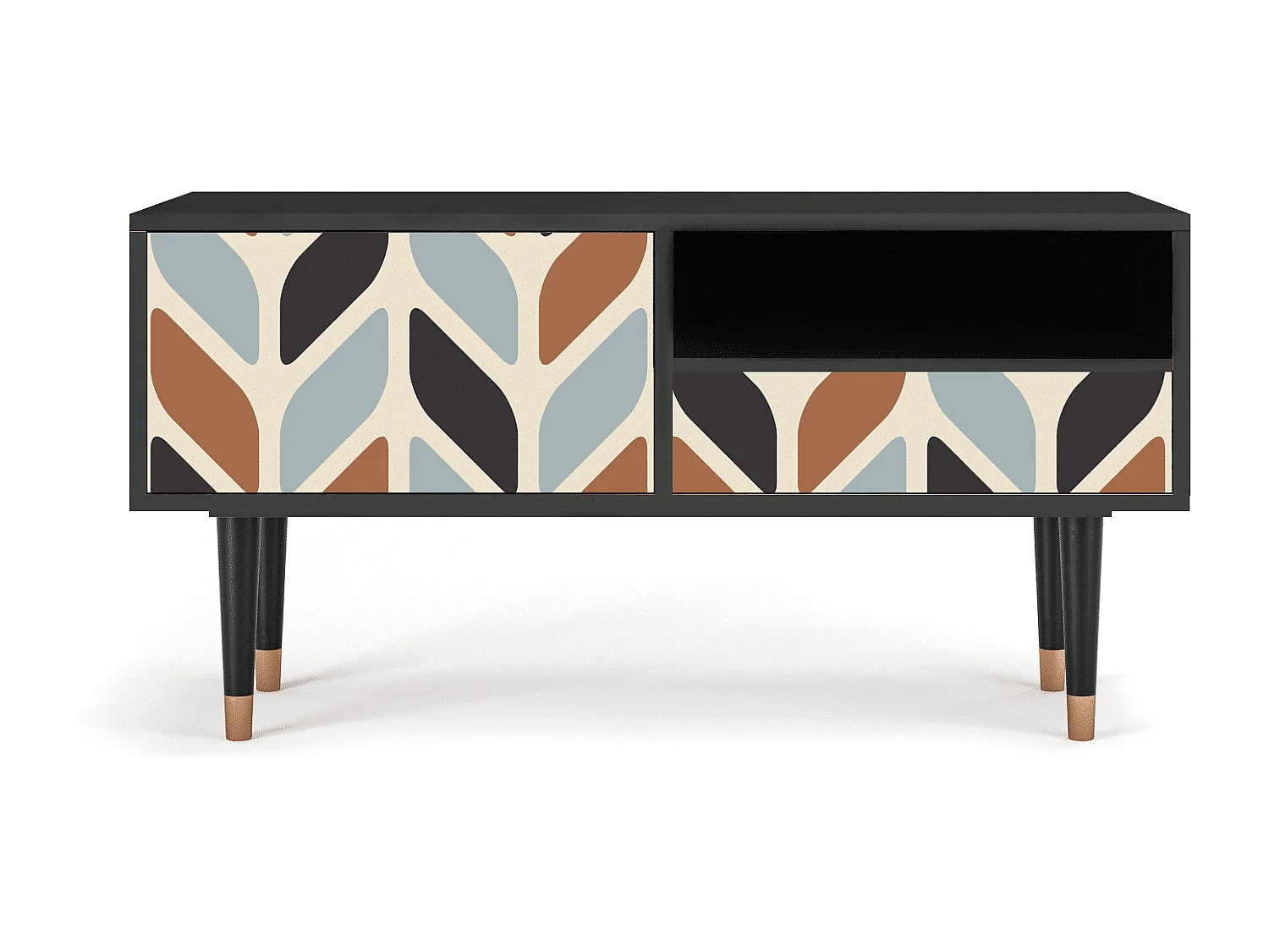 Meuble TV - 115х59х48 cm - T3 - Beige Laure, Anthracite