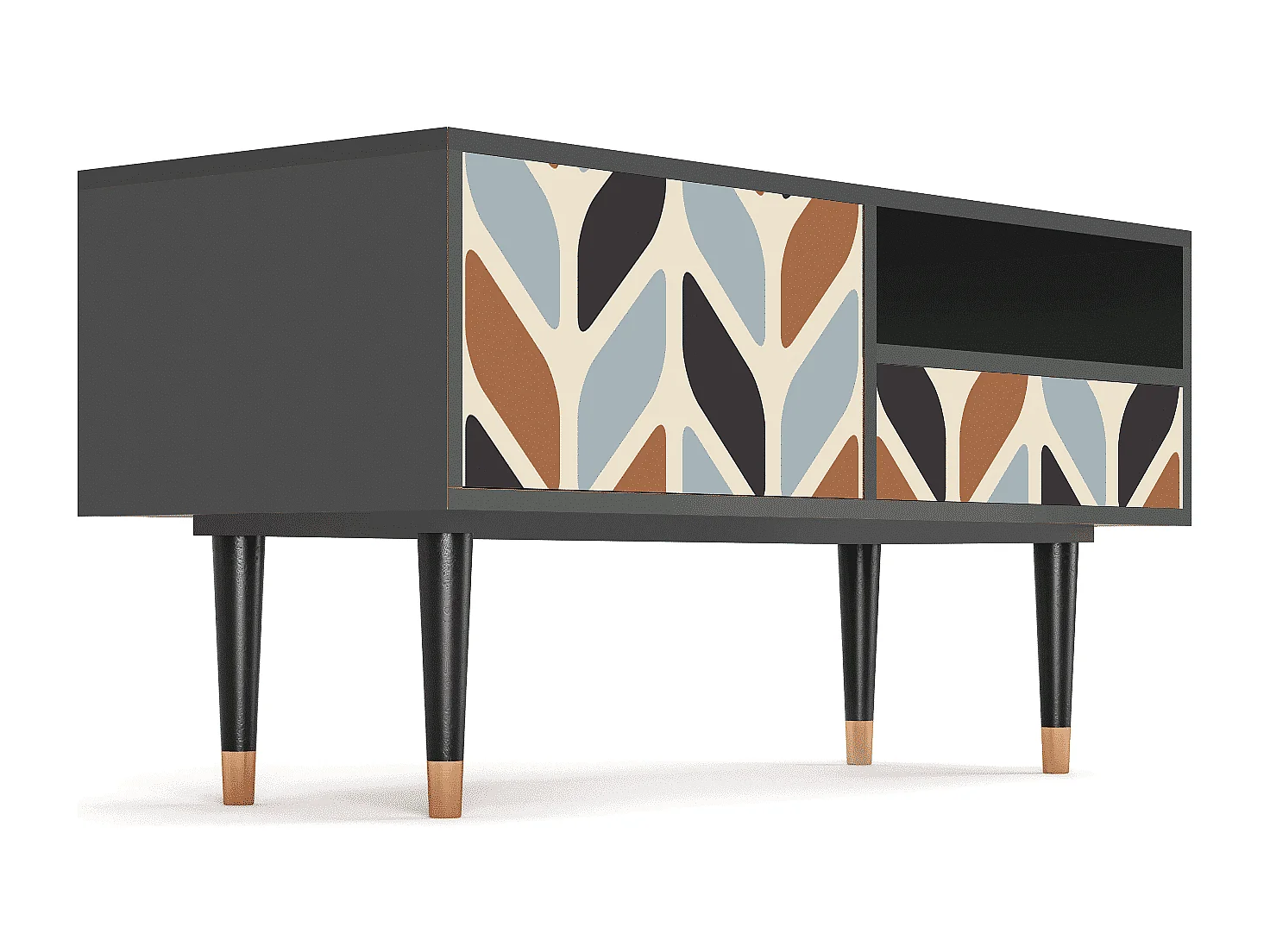 Meuble TV - 115х59х48 cm - T3 - Beige Laure, Anthracite