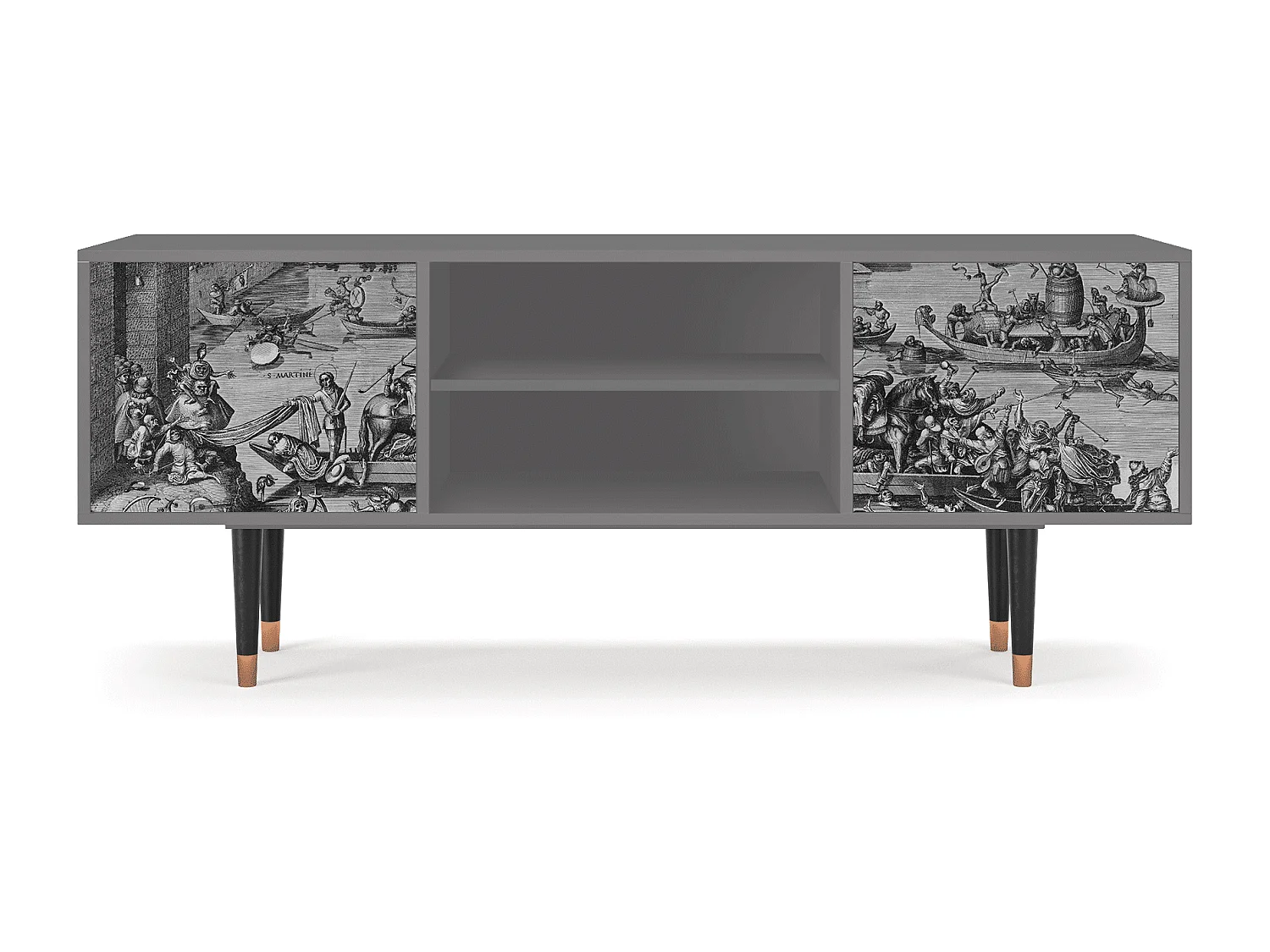 Mueble de TV - 170х69х48 cm - T2 - Saint Martin, Cinza