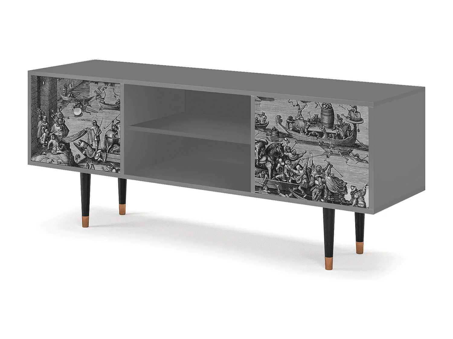 Mueble de TV - 170х69х48 cm - T2 - Saint Martin, Cinza