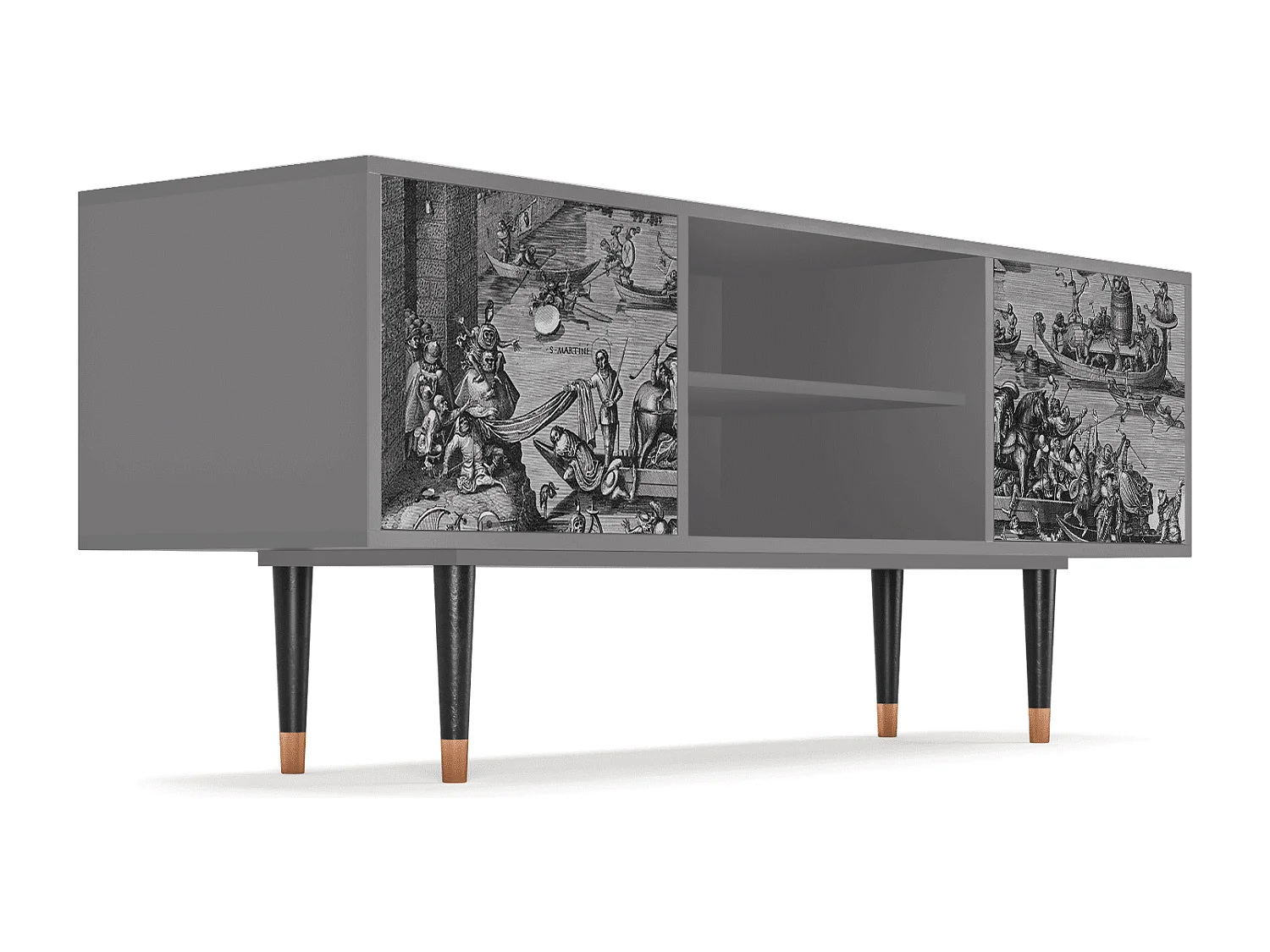 Mueble de TV - 170х69х48 cm - T2 - Saint Martin, Cinza