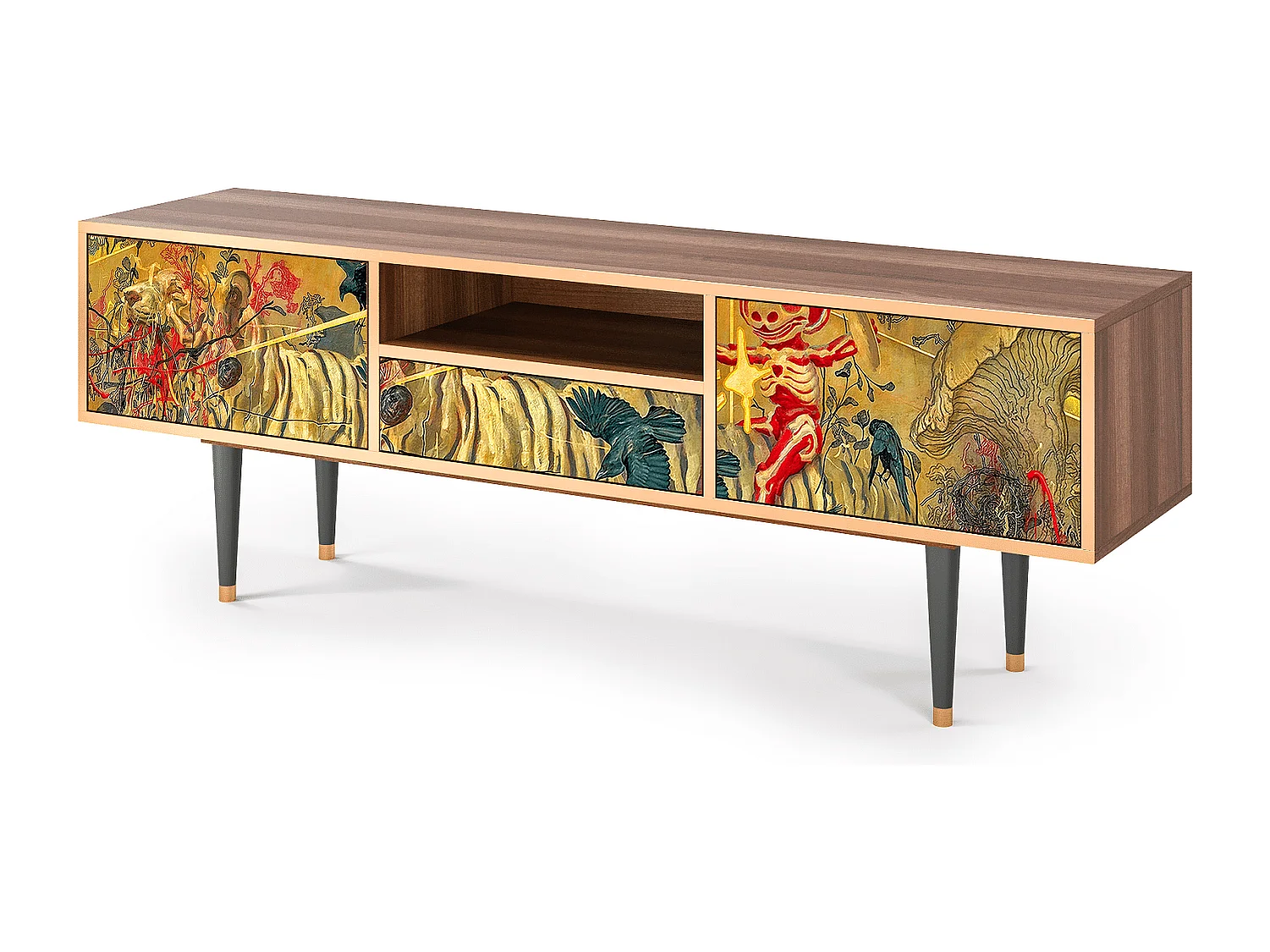 Meuble TV - 170х59х41 cm - T6 - Blood by James Jean, Noyer