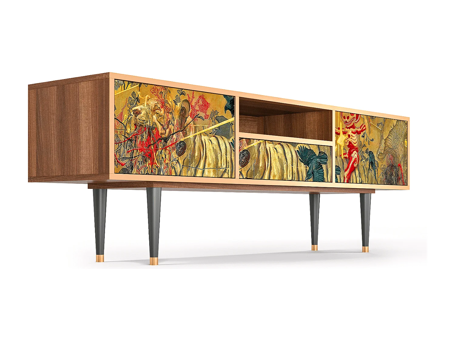 Meuble TV - 170х59х41 cm - T6 - Blood by James Jean, Noyer