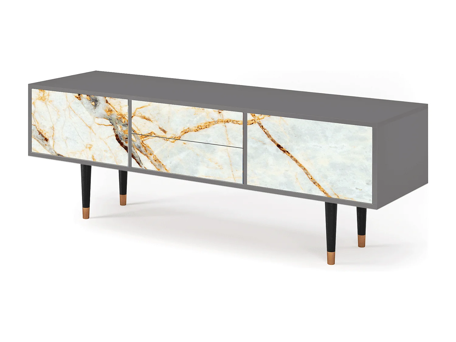 Meuble TV - 170х59х48 cm - T4 - Sabley Marble, Gris