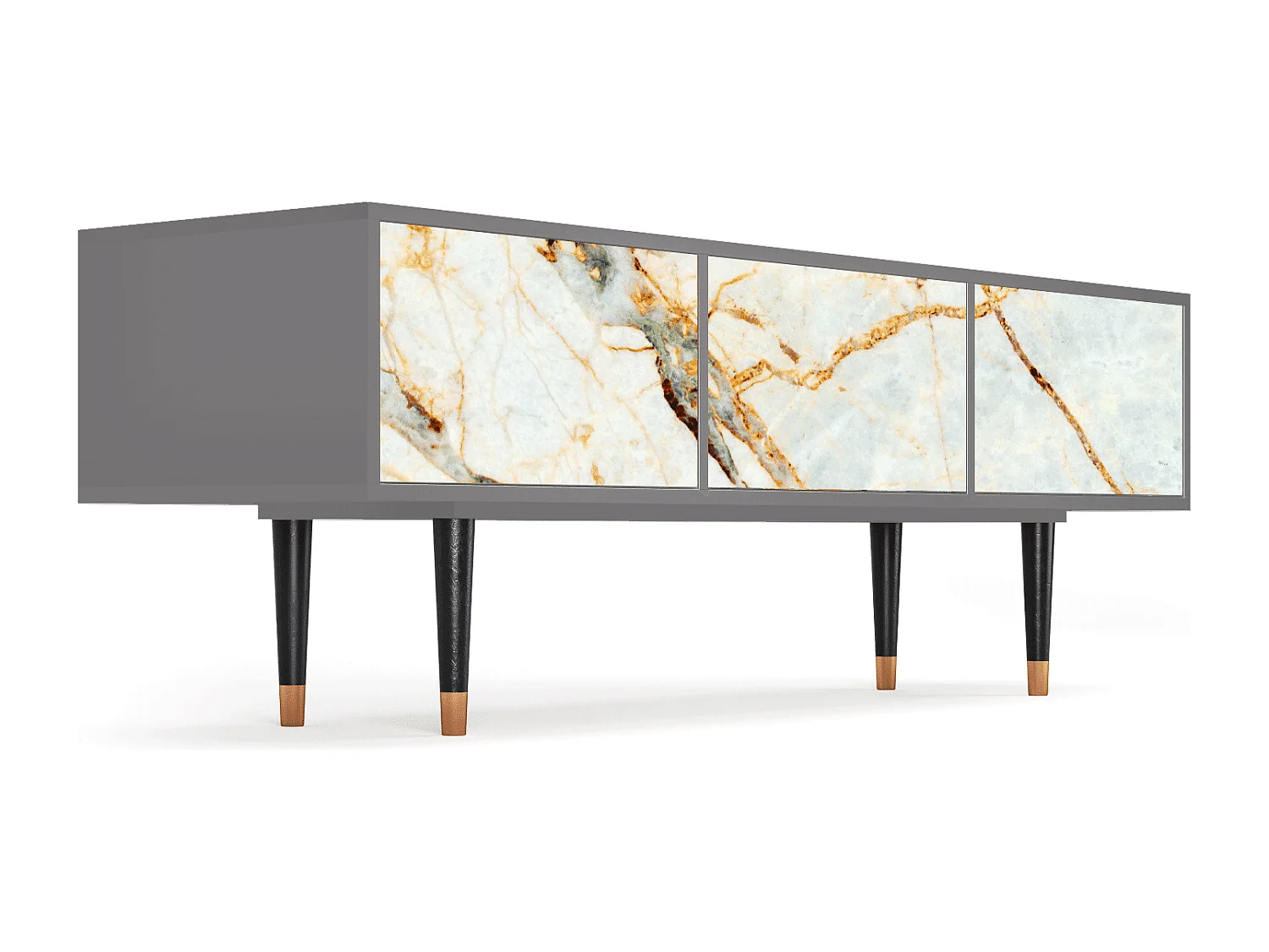 Meuble TV - 170х59х48 cm - T4 - Sabley Marble, Gris