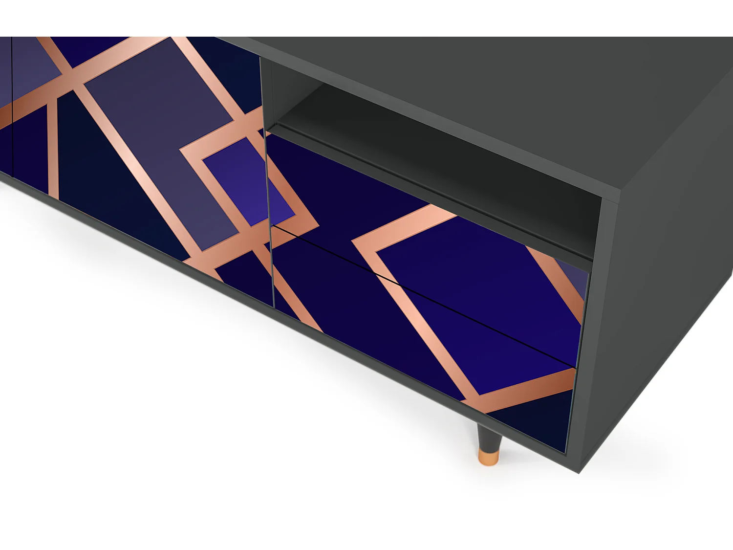 TV-Möbel - 125х56х41 cm - T7 - Aquamarine Getsby, Anthrazit