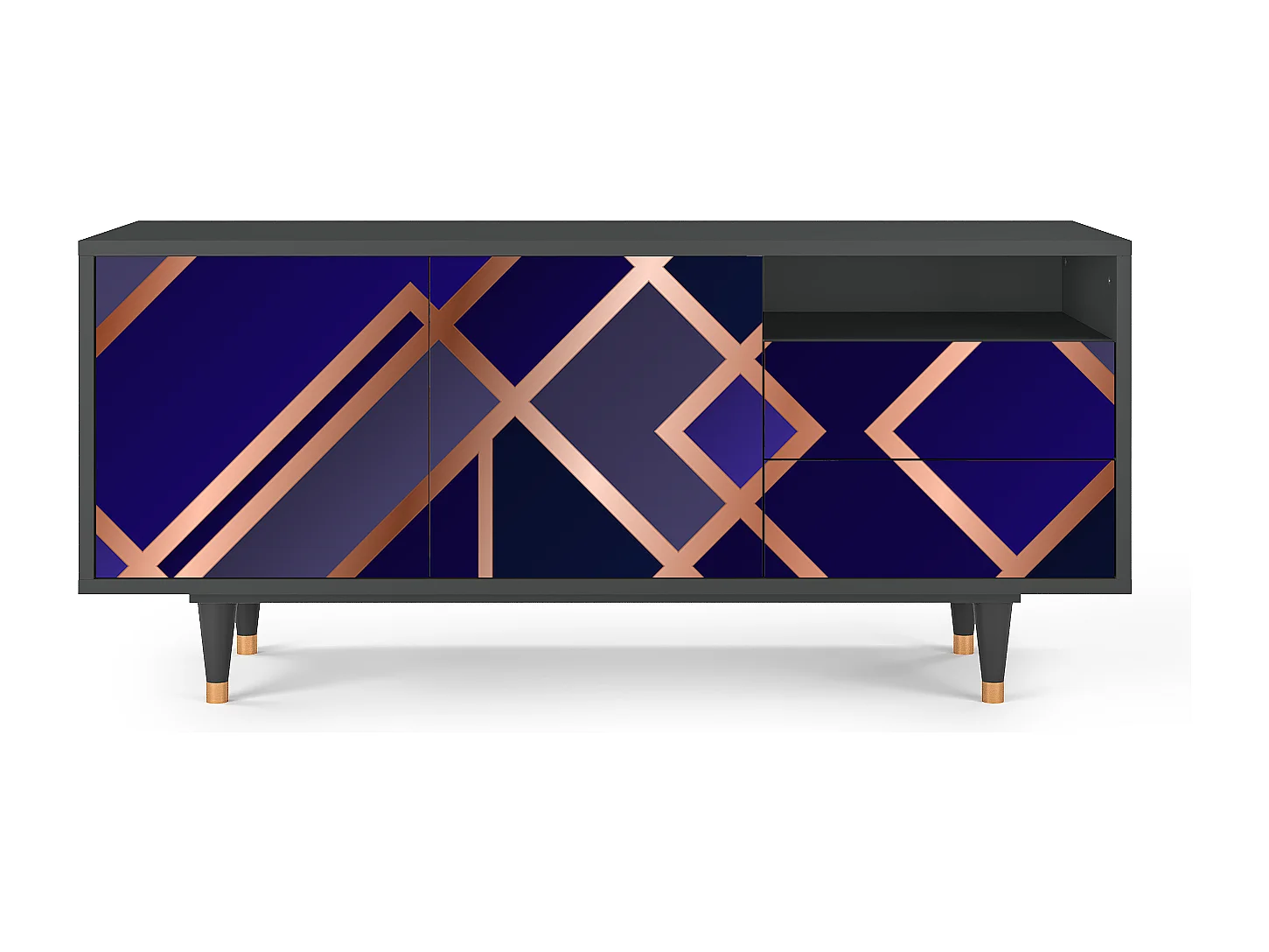 TV-Möbel - 125х56х41 cm - T7 - Aquamarine Getsby, Anthrazit