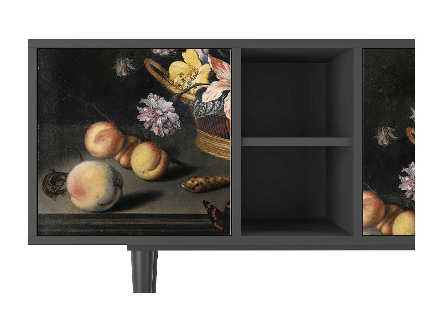Mobile TV - 150х69х41 cm - T5 - Still Life with Flowers, Antracite