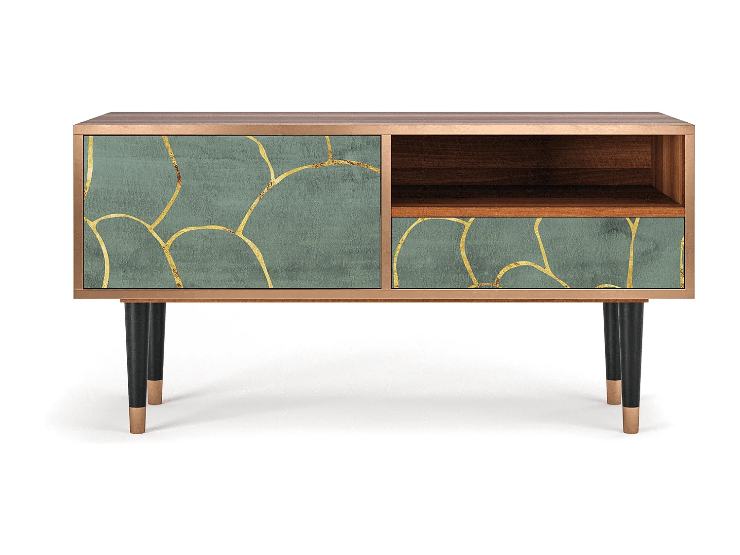 TV-meubel - 115х59х48 cm - T3 - Magnificent Water Lily, Walnoot