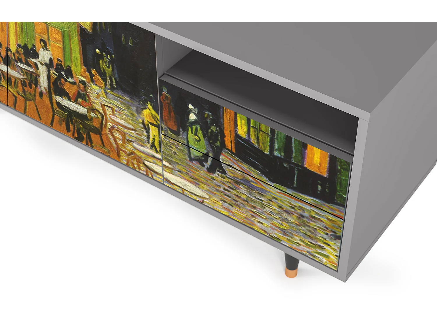 TV-Möbel - 125х56х41 cm - T7 - Café Terrace at Night, Grau