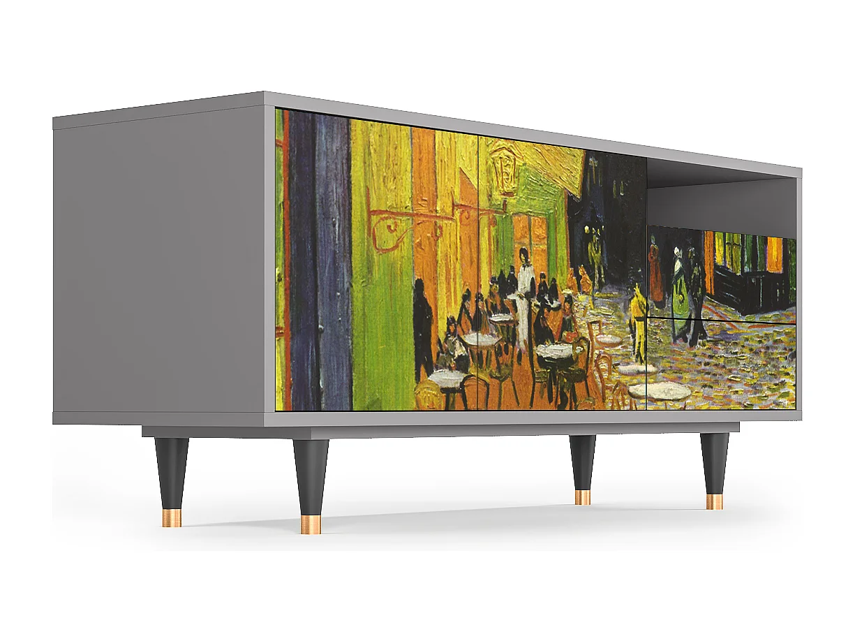 TV-meubel - 125х56х41 cm - T7 - Café Terrace at Night, Grijs