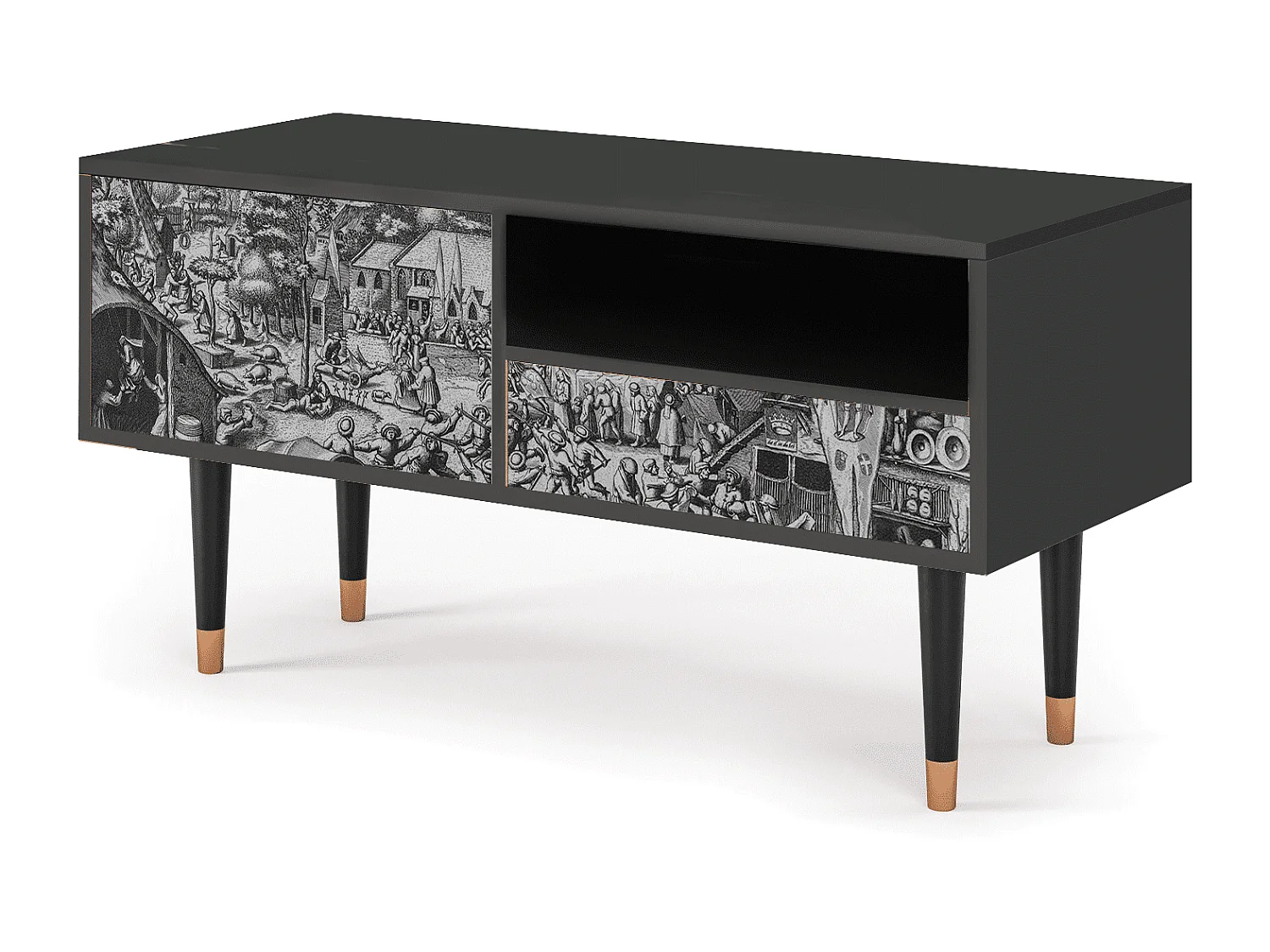 Mueble de TV - 115х59х48 cm - T3 - The Festival of Saint, Antracita