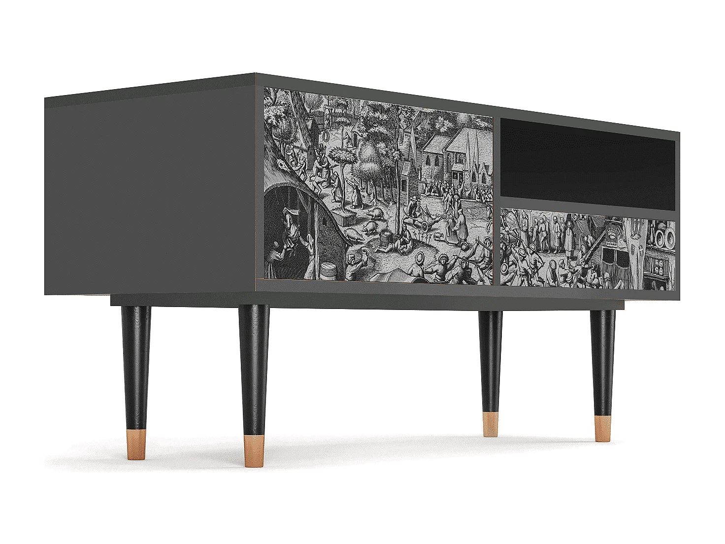 Mueble de TV - 115х59х48 cm - T3 - The Festival of Saint, Antracita