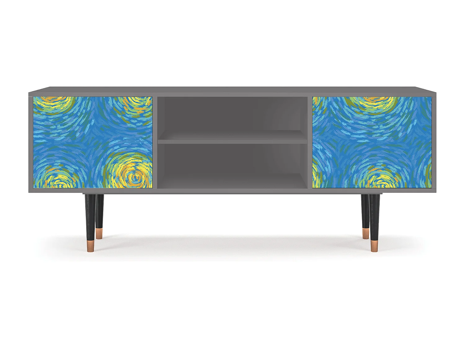 Meuble TV - 170х69х48 cm - T2 - Van Gogh Lights, Gris