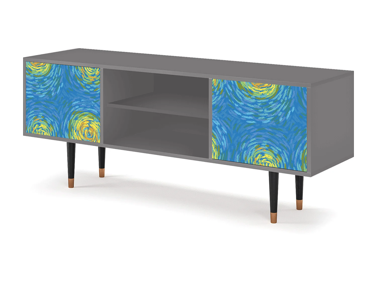 Meuble TV - 170х69х48 cm - T2 - Van Gogh Lights, Gris