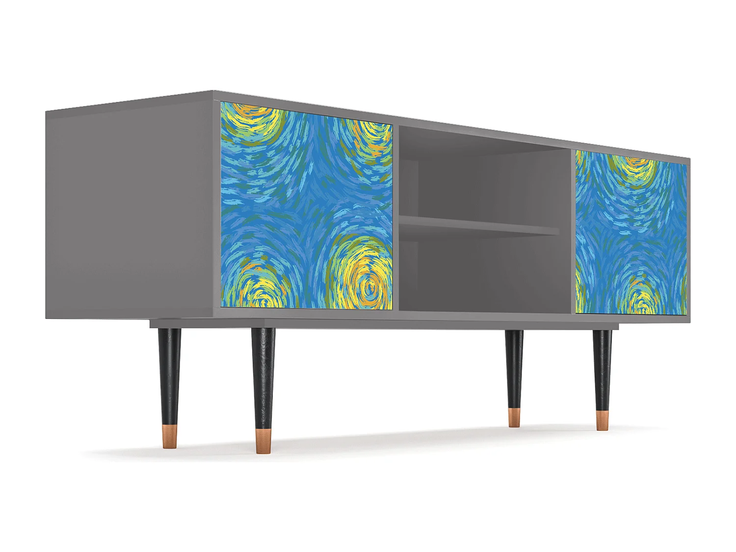 Meuble TV - 170х69х48 cm - T2 - Van Gogh Lights, Gris