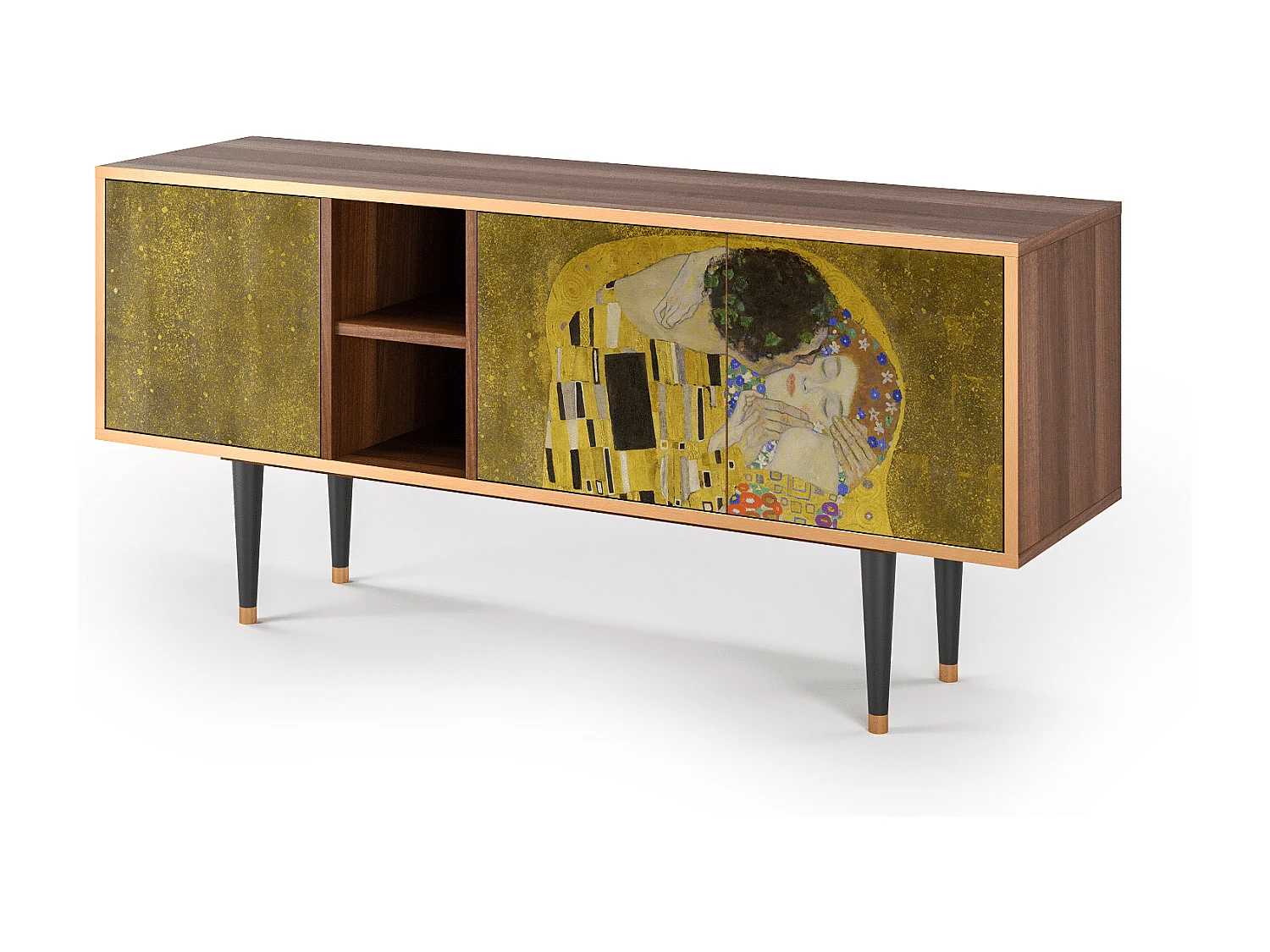 Meuble TV - 150х69х41 cm - T5 - The Kiss by Klimt , Noyer