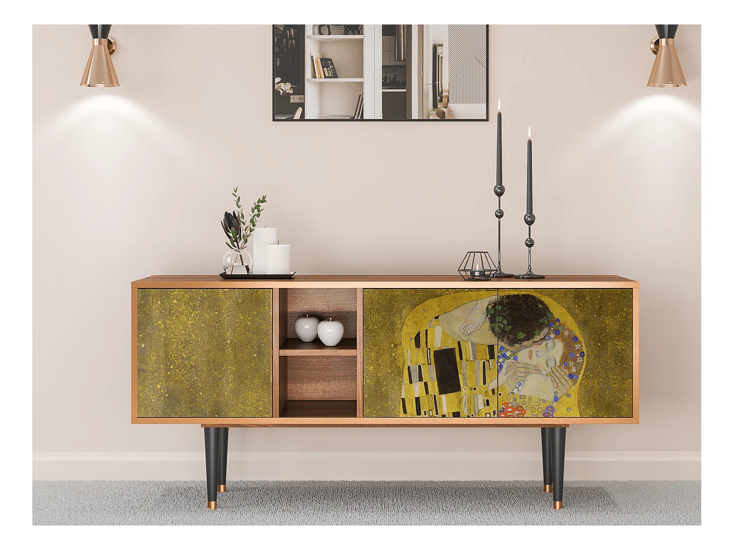 Mobile TV - 150х69х41 cm - T5 - The Kiss by Klimt , Noce