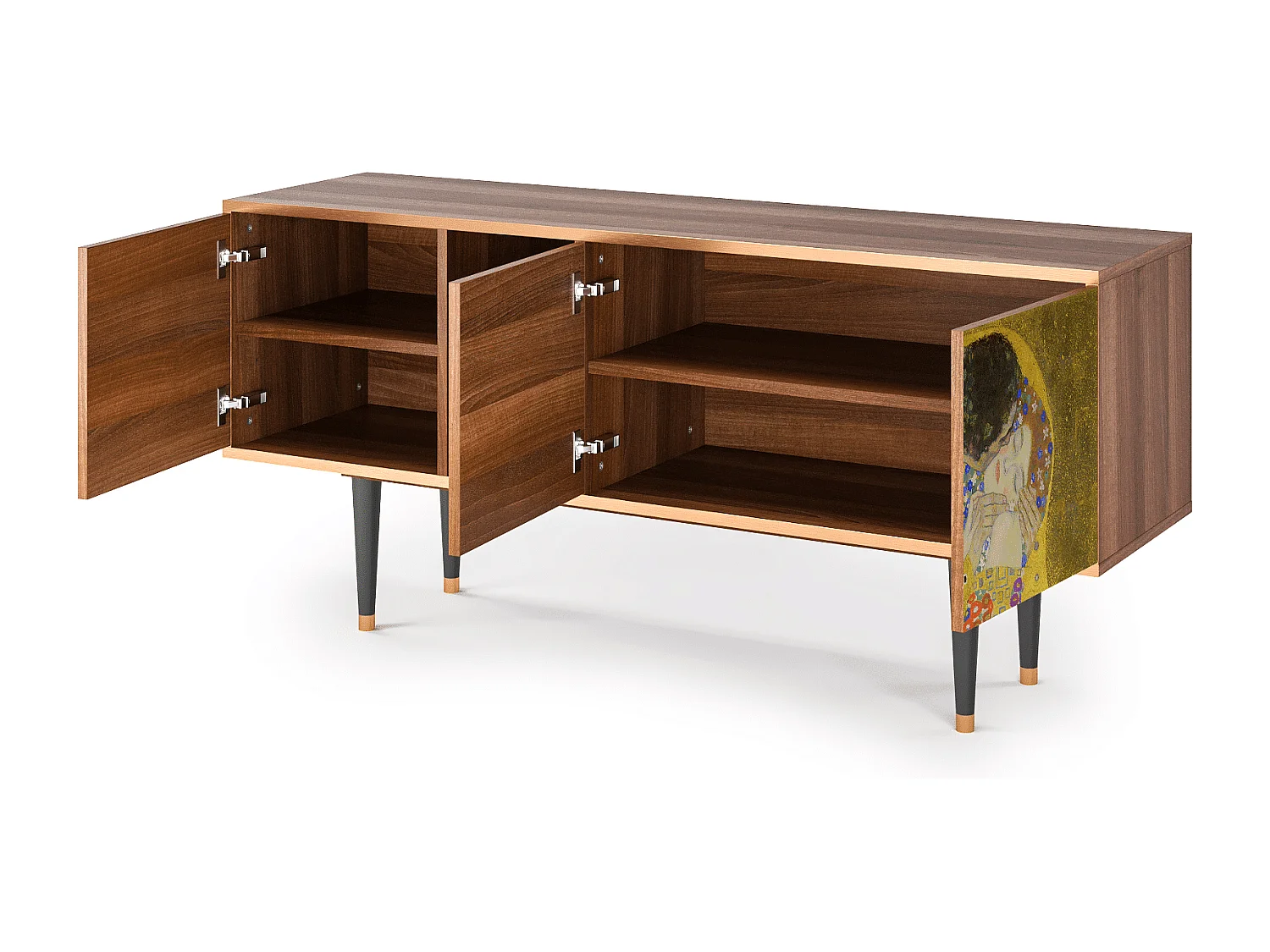 Meuble TV - 150х69х41 cm - T5 - The Kiss by Klimt , Noyer