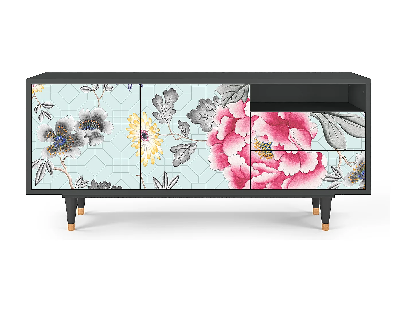 TV-meubel - 125х56х41 cm - T7 - Sky Garden, Antraciet