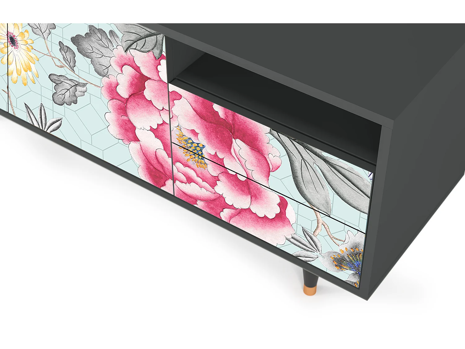 TV-meubel - 125х56х41 cm - T7 - Sky Garden, Antraciet