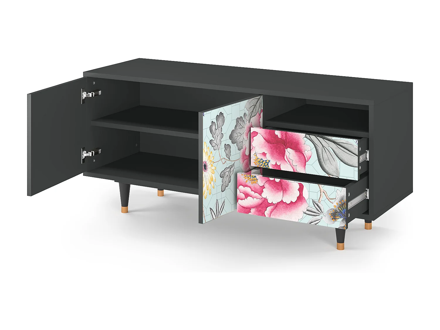 Meuble TV - 125х56х41 cm - T7 - Sky Garden, Anthracite