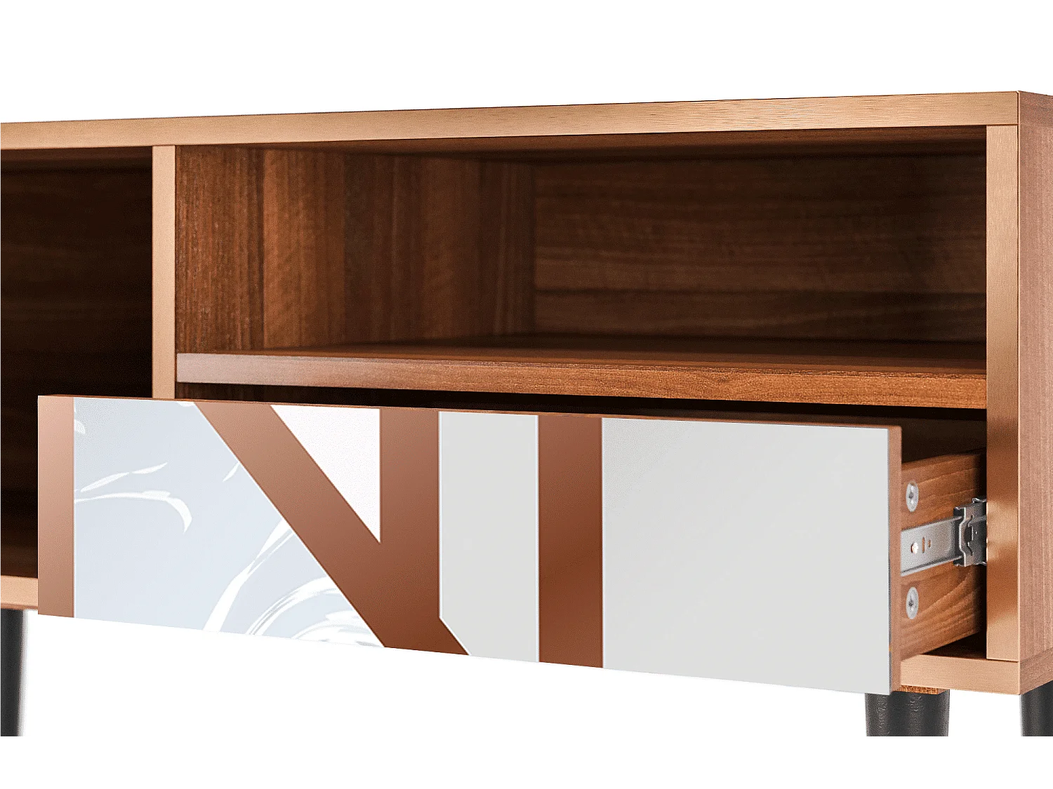 Mueble de TV - 115х59х48 cm - T3 - Champagne Story, Nogal