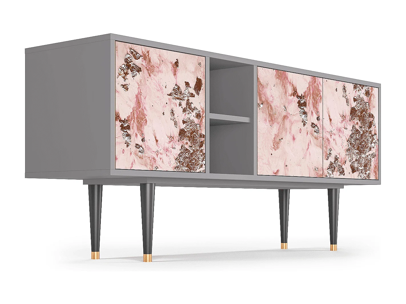 Meuble TV - 150х69х41 cm - T5 - Cotton Candy, Gris