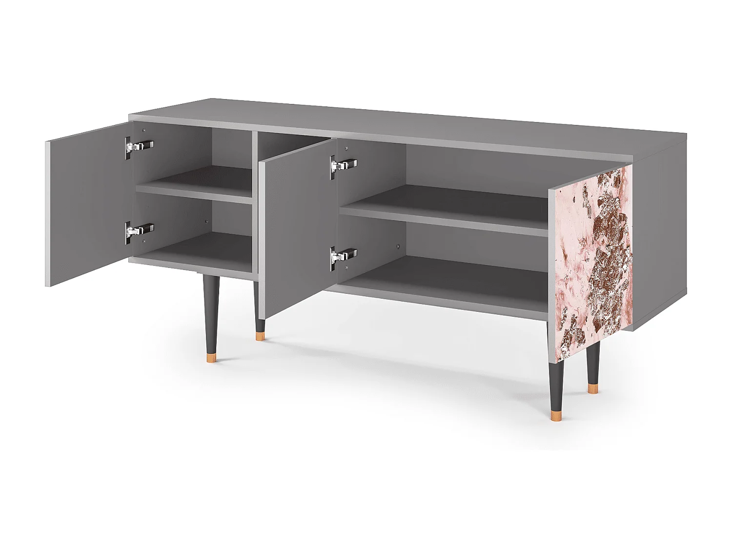 Meuble TV - 150х69х41 cm - T5 - Cotton Candy, Gris