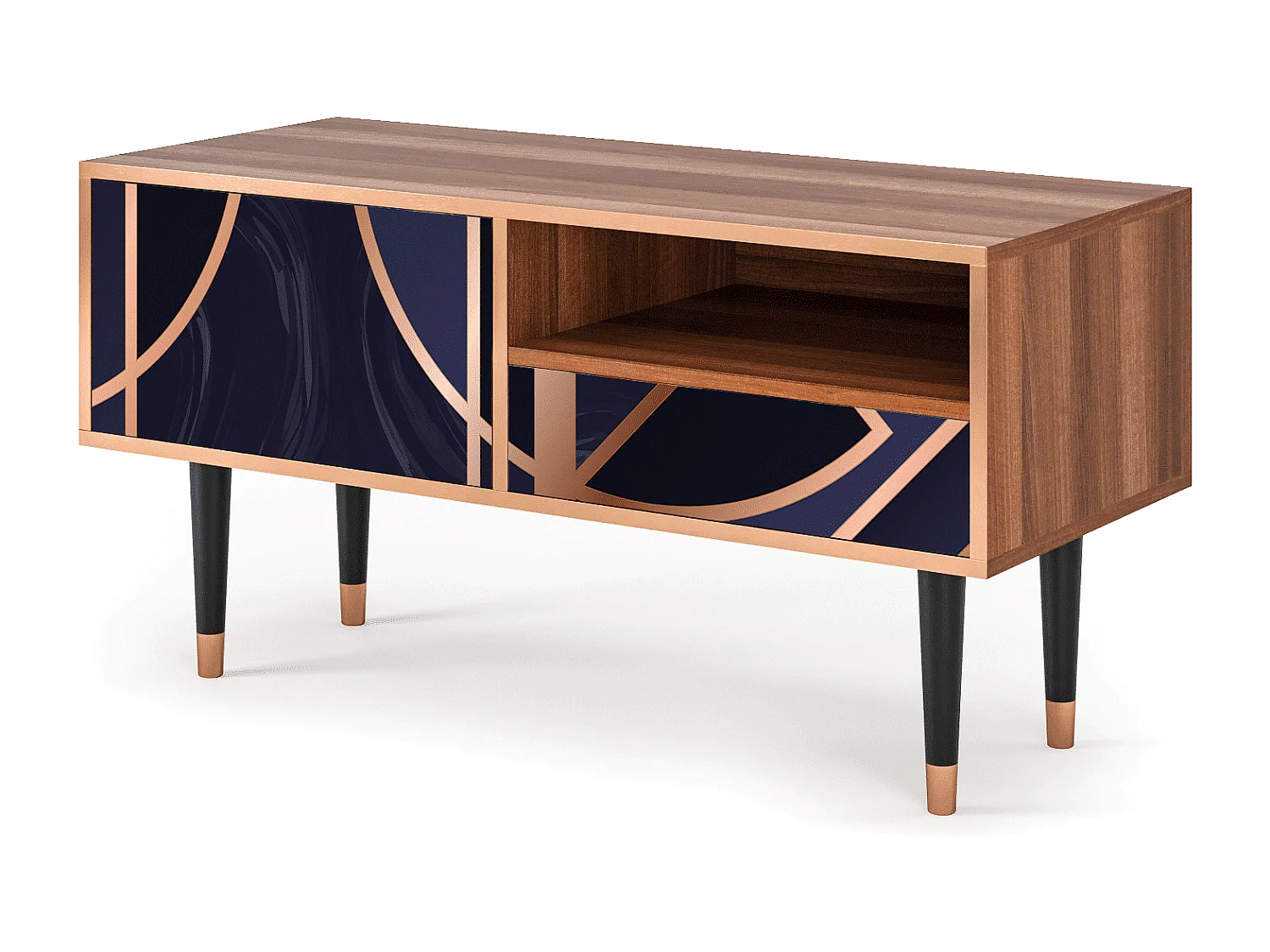 TV-Möbel - 115х59х48 cm - T3 - Purple Temple, Walnuss